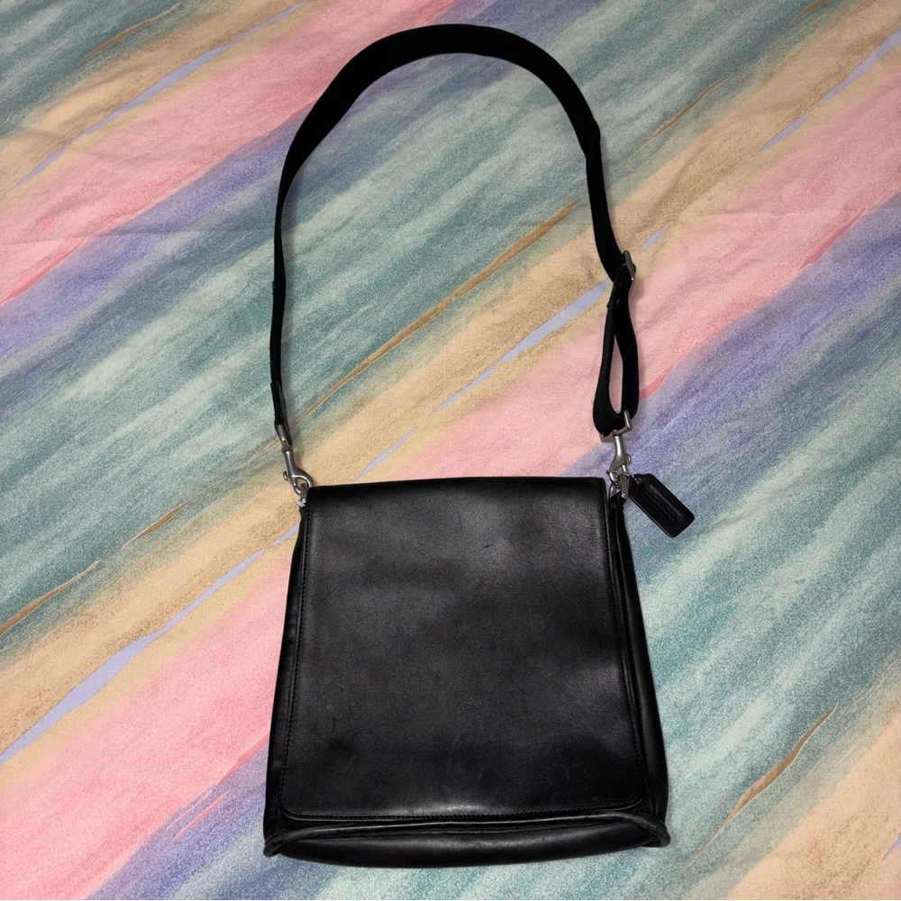 Coach Black Leather Crossbody Shoulder Bag